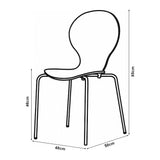 [en.casa] Lot de 4 Chaises de Salle à Manger Ensemble de 4 Chaises Confortables pour Salon Bureau Capacité 150 kg Contreplaqué de Bouleau Métal 85 x 48 x 50 cm Naturel Chrome