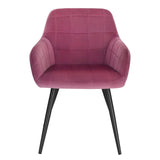 WOLTU 1 pièce Chaise de Salle à Manger Chaise de Cuisine rembourrée en Velours, Pied en métal,Bordeaux BH93bd-1