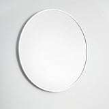 GOLD&CHROME UNIQUE DESIGN, Miroir Mural, Rond, avec Cadre en Aluminium - Blanc ⌀60 Miroir revêtue de téflon, résistante à l'humidité Cadre de Miroir, 2 cm de Profondeur, Peint par poudrage