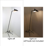 Alpinaluz Lampadaire trépied avec écran orientable - Design avant-gardiste en aluminium noir mat, culot E27, 160 cm, éclairage intérieur pour salon ou studio