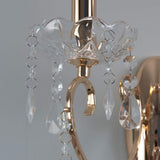 KOSILUM - Applique 2 bras cristal baroque pampilles or rose - Pavia - Lumière Blanc Chaud Eclairage Salon Chambre Cuisine Couloir - - - E14 - IP20