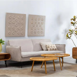 IXIA - Canapé-Lit Beige Tissu Lin Pied métal 214cm