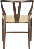 Lot de 2 chaises de salle à manger modernes en poly et écorce en forme d'os triangulaires en noyer avec assise confortable pour cuisine et salle à manger