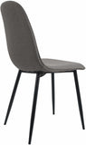 CLP Chaise de Salle à Manger rembourrée Maryam, Chaise de Cuisine avec Dossier et Cadre en métal Noir, supporte jusqu'à 150 kg, Couleur:Gris Clair, Matériel:Tissu