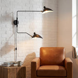 BARCELONA LED Applique Louise Noire Design 2xE27 Avec Prise