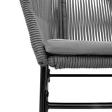Homgoday Chaise de Jardin Confortable en Résine Tressée, Coussins Gris, Support Stable, Résistant aux UV - 2 Pièces