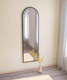 Dmora - Miroir Zaniah, Verre miroité, Objet d'ameublement Mural, Décoration avec Miroir, 50x2h160 cm, Noir