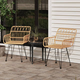 vidaXL Chaises de Jardin 2 pcs et accoudoir 56x64x80 cm Résine tressée, Chaise à dîner, siège de Salle à Manger, Chaise de Patio