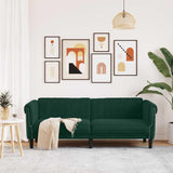 SooIarix Canapé 3 places en velours vert foncé, design moderne, tissu rembourré doux, pieds en bois stables, canapé confortable pour le salon