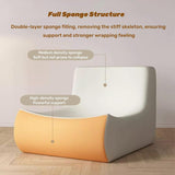 Togo – Chaise longue en daim doux, mousse de qualité supérieure, canapé de sol paresseux, pouf d'angle, marron – Fauteuil d'appoint sans accoudoirs pour salon, bureau (beige)