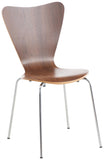 CLP Chaise Empilable Calisto en Bois - Assise Ergonomique - Chaise de Salle d'Attente en Bois Chaise, Hauteur Assise 45 cm -Couleurs au Choix:, Couleur:Noyer