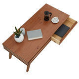 IDIMEX Table Basse Jona Style scandinave Table de Salon rectangulaire avec 2 tiroirs, en pin Massif lasuré Brun foncé