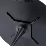 HJhomeheart Table à manger de cuisine ronde, table de loisirs moderne, ensemble de table à manger pour cuisine, salle à manger et bureau, noir, diamètre 110 x 75 (H) cm
