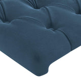 vidaXL Tête de Lit avec Oreilles Meuble de Chambre à Coucher Accessoire de Lit Double Tête de Cadre de Lit Bleu Foncé 163x23x118/128 cm Velours