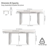 homary Japandi Table de salle à manger ovale extensible en bois avec base sur piédestal 160 à 200,7 cm Blanc 160 à 200,7 cm
