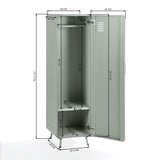 MEUBLE COSY Armoire Meuble de Rangement avec Portes et Étagères Caisson de Bureau en Métal pour Salon Chambre Entrée, Industriel, Vert Clair, 40x40x137cm