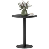 HOMCOM Table à manger ronde pour 2 personnes au design minimaliste, table moderne en acier, pour intérieur et extérieur, Ø 60 x 72 cm, noir