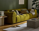 Lisa Design - Ray - canapé Droit 3 Places en Tissu texturé, Vert