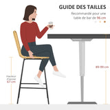 HOMCOM Lot de 2 tabourets de Bar Chaise de Bar Design bohème Hauteur 66 cm avec Repose-Pieds métal - Naturel