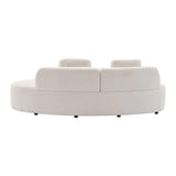 sweeek - Canapé Virgule 3 Places en Tissu Bouclette Forme Organique - Wave L 232 x P 97 x H 68cm