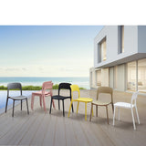 PAZZO DESIGN Chaise Luana, Ensemble de 4 chaises, Noir, polypropylène, Cuisine, Salle à Manger, Jardin, Empilables - id_1955