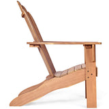 COSTWAY Chaise de Jardin Extérieur Adirondack en Bois Résistant aux Intempéries avec Dossier Incurvé Charge Max. 170KG pour Jardin/Patio/Pelouse et Terrasse