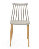 KAYELLES Lot de 2 - Chaise de Cuisine à barreaux bistrot café rétro scandinave, Pieds métal façon Bois Clair BAO (Gris)