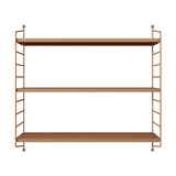 [en.casa] Étagère Murale Modulable pour Salon Chambre Meuble de Rangement Style Insdustriel à 3 Niveaux Acier Solide 50 x 60 x 15 cm Marron Clair Mat