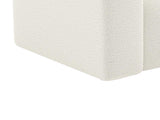 Vente-unique - Canapé 4 Places en Tissu Bouclette Blanc POGNI de Maison Céphy