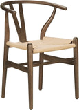 Lot de 2 chaises de salle à manger modernes en poly et écorce en forme d'os triangulaires en noyer avec assise confortable pour cuisine et salle à manger