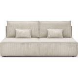 HOMIFAB Canapé Convertible 3 Places avec Coffre de Rangement en Velours côtelé Beige - Milla