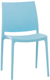 CLP Chaise D'Extérieur Empilable Maya en Plastique I Chaise De Balcon Résistante Aux UV I Chaise De Terrasse, Couleur:Bleu Clair