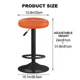 ZAIHW Chaise de bar, tabourets de comptoir, sans bras ni dos, tabourets pivotants réglables avec base en métal, pour salon de coiffure, restaurant, bar, îlot de cuisine (couleur : orange)