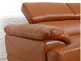 Vente-unique - Canapé d'angle Gauche en Cuir Premium Camel EXCELSIORA
