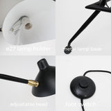 Alpinaluz Lampadaire trépied avec écran orientable - Design avant-gardiste en aluminium noir mat, culot E27, 160 cm, éclairage intérieur pour salon ou studio