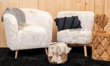 AUBRY GASPARD Fauteuil Effet Fourrure Blanche Petit