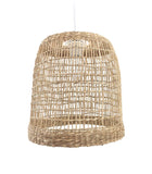 LUSSIOL - Luminaire Cuzco, lustre au look bohème, naturel, hygge - lampe suspendue en rotin tressé naturel, câble blanc, douille E27, Ø 30 cm - possibilité ampoule LED -