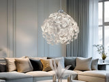 Suspension originale avec abat-jour en forme de feuilles, blanc, Ø 38 cm