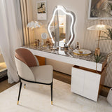 FATIVO Lot de 2 Chaises Salle à Manger: Chaise Beige et Marron de Cuisine en Cuir Confortable Chaise Design Salon avec Pieds en Métal Rembourrée pour Restaurant - 50x52x80.5cm