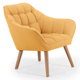 Menzzo Fauteuil Scandinave Zentao Tissu Jaune
