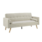 Mobilier-Deco Victoria - Canapé clic clac Design 3 Places en Tissu Beige