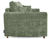 Lisa Design - Rune - canapé Droit 3 Places en Velours texturé, Vert Sauge