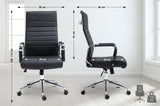 CLP Chaise De Bureau Kolumbus en Véritable Cuir I Fauteuil De Bureau Réglable en Hauteur Pivotant Piètement Mécanisme A Bascule Intégré, Couleur:Noir