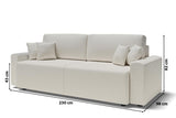 BAÏTA Canapé Droit Milo 3 Places en Tissu Bouclette Blanc