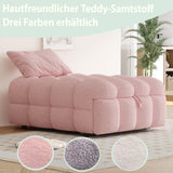 PUGSDRLY Canape Lit 1 Place Convertible,Pouf Salon,Canapé Convertible,Design Rétractablem,Lit Capitonné 1 Place,Tissu Peluche (Rose)