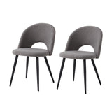 JZGORC Lot de 2 Chaise de Salle à Manger, Chaise de Salle à Manger Teddy en Velours Doux, Chaises de Cuisine avec Siège Moelleux et Accoudoirs, Pieds en Métal - Gris