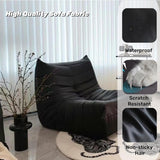 Togo – Chaise longue en daim doux, mousse de qualité supérieure, canapé paresseux, pouf d'angle, fauteuil d'appoint marron sans accoudoirs pour salon, bureau (gris)