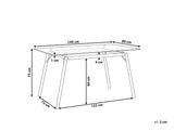Table de Salle à Manger Design 140 x 80 cm Plateau en Verre de Sécurité et Pieds Métalliques Effet Bois pour Intérieur Moderne et Scandinave Beliani