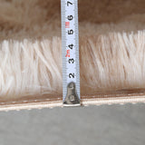 Grand tapis moderne à poils longs, antidérapant, doux au toucher, en fausse fourrure, pour salon, chambre à coucher, canapé, chambre d'enfant - 160 x 230 cm - Beige