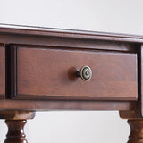 Table de Bureau Bois de caoutchouc stable PC Bureau à la maison Bureau avec 2 tiroirs de stockage Table d'étude de style de campagne simple, brun rustique Bureau d'ordinateur ( Color : 0.8 meters )